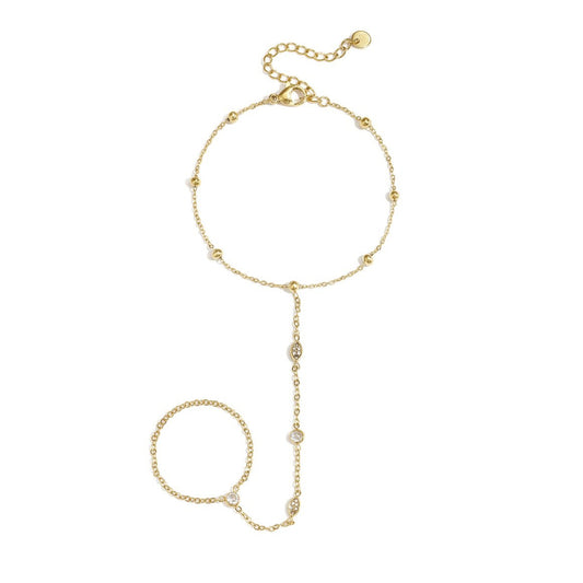 Nives — Baciamano Dorato in Acciaio Inox con Charm Ovali