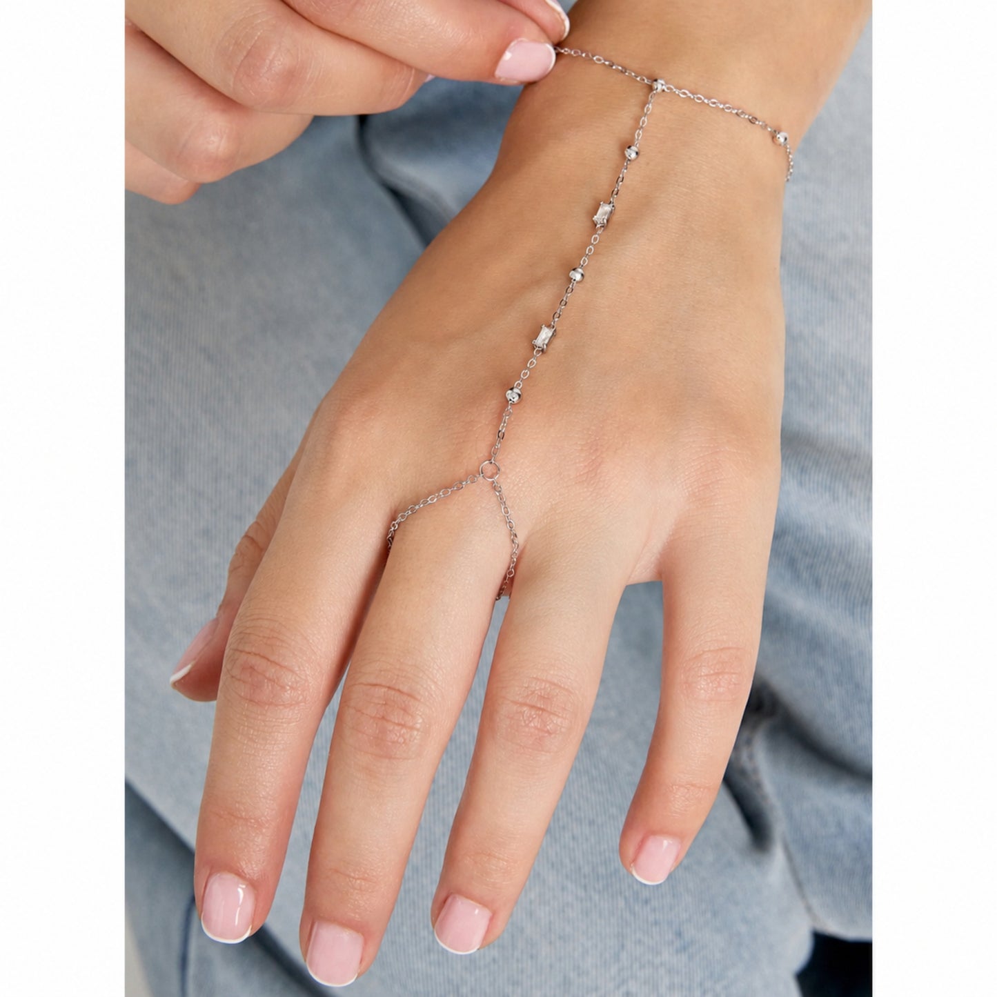 Mimi — Baciamano in Acciaio Inox con Punti Luce