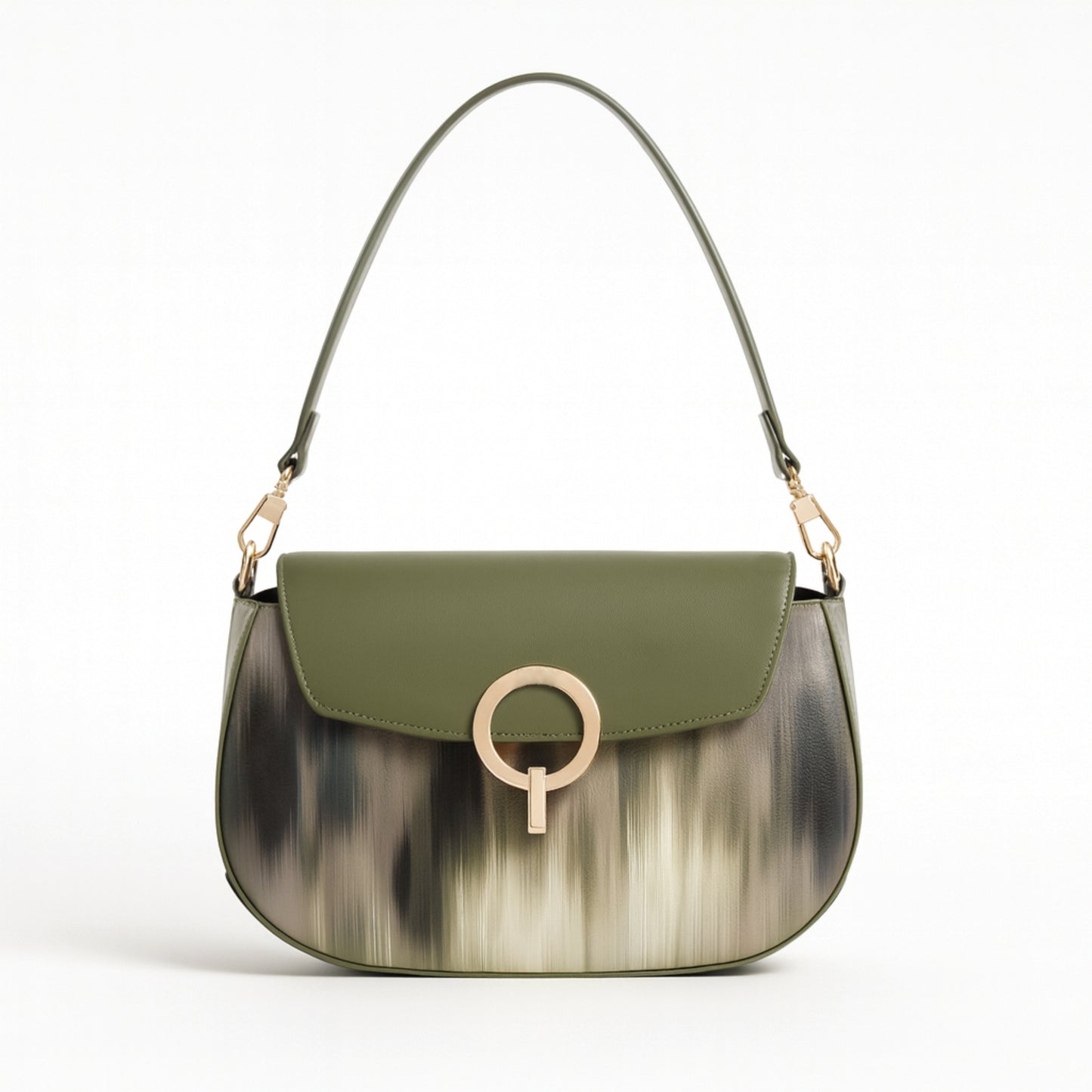 Ritmo Verde Ombra – Borsa a spalla con sfumature artistiche | Mimi Mua Firenze