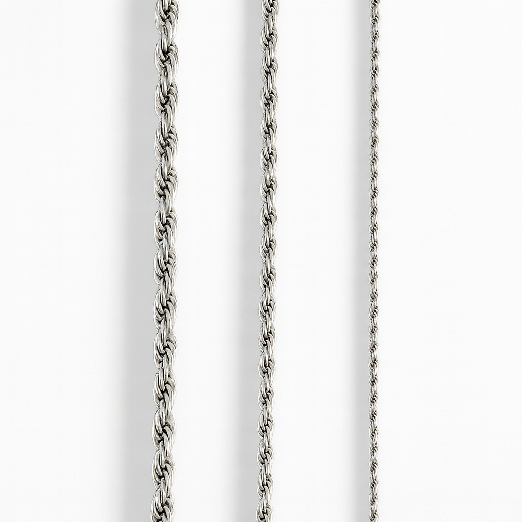 Bracciale Rope in acciaio inox colore oro argento catena intrecciata