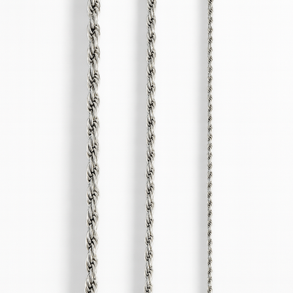 Bracciale Rope in acciaio inox colore oro argento catena intrecciata