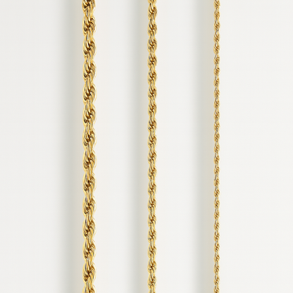 Bracciale Rope in acciaio inox colore oro catena intrecciata