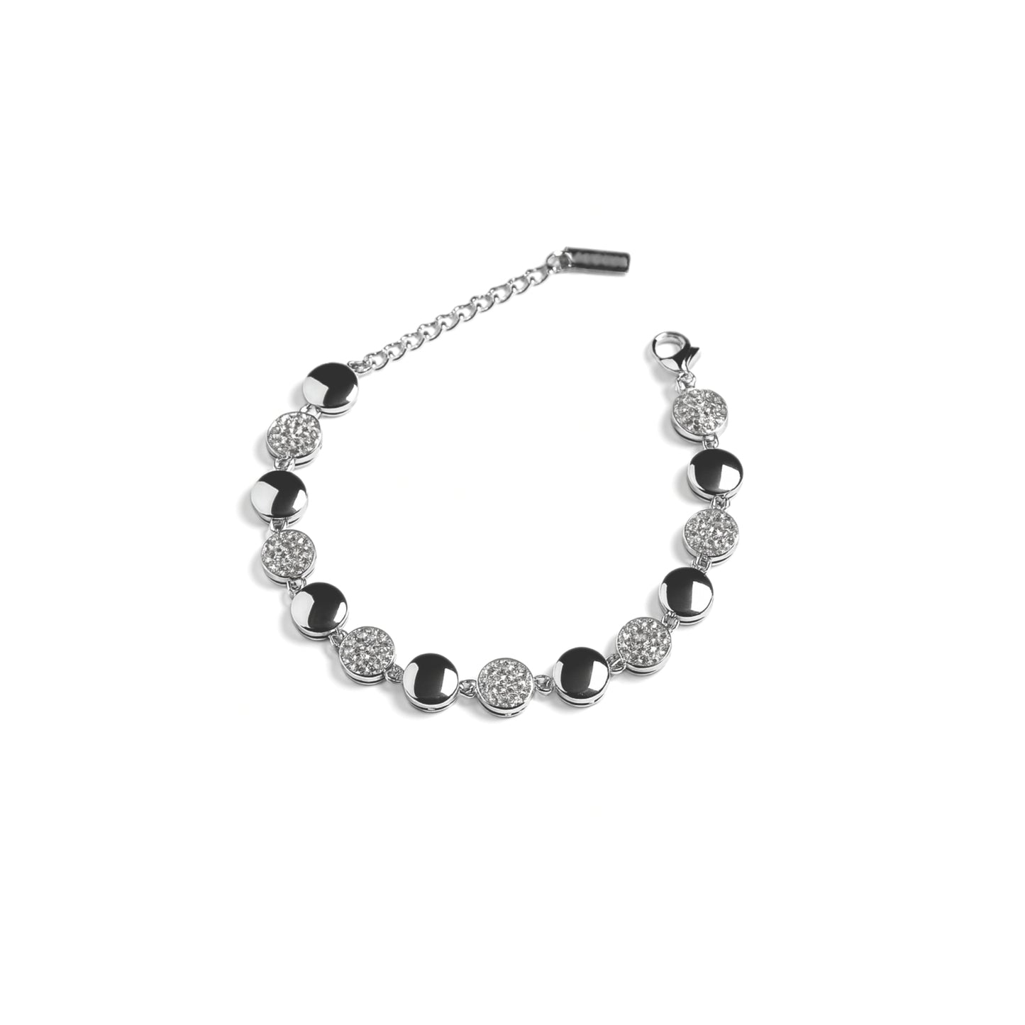 Bracciale Circle Moon Pavé in Acciaio Inox