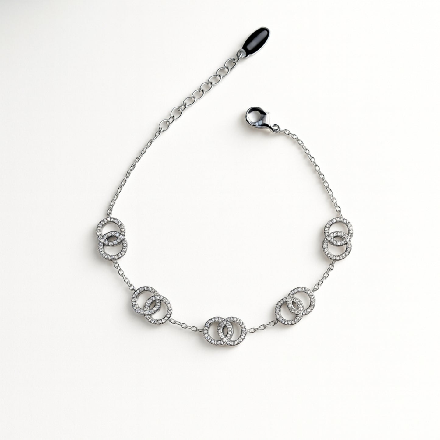 Bracciale Doppia Luce in Acciaio Inox con Zirconi