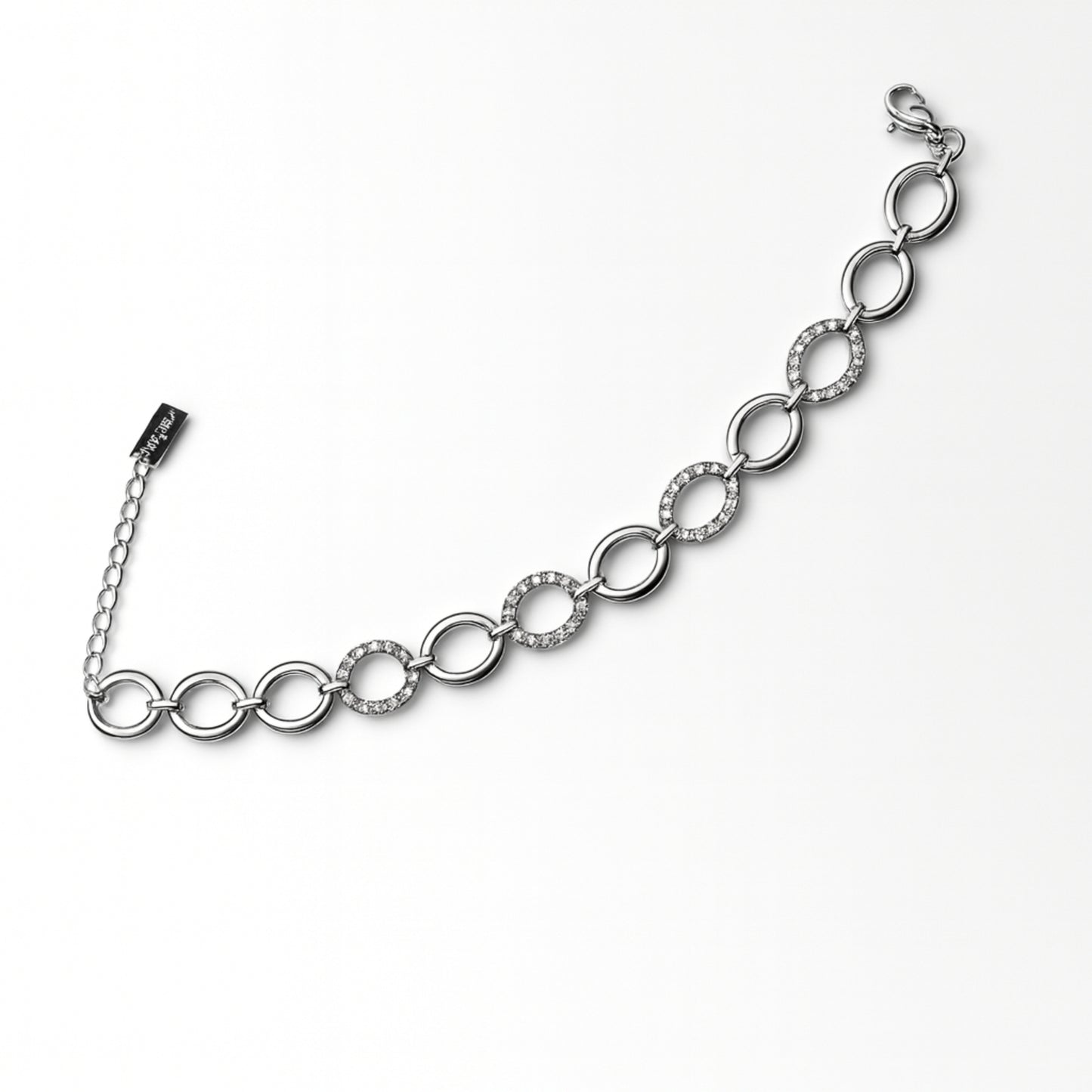 Bracciale Loop in Acciaio Inox con Zirconi