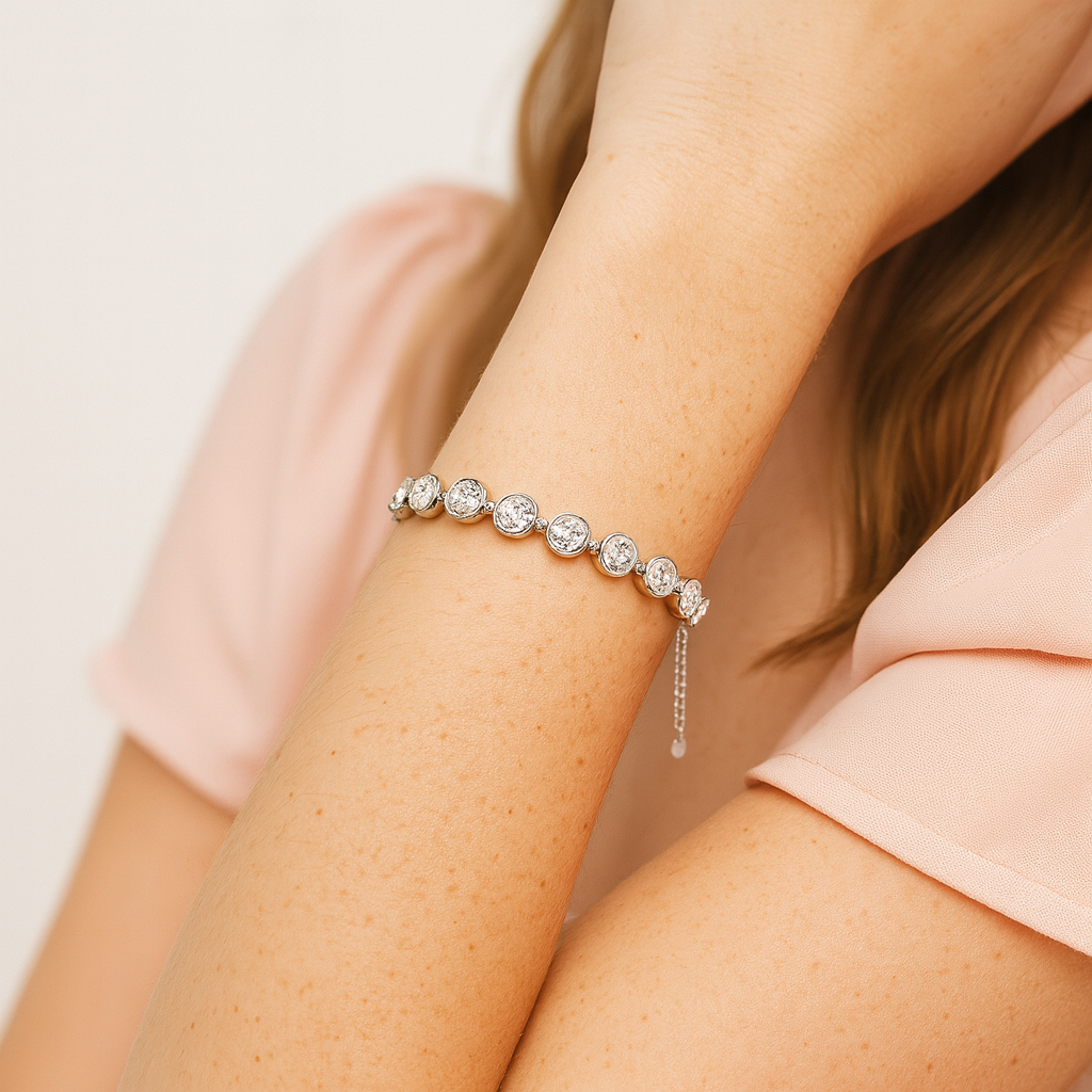 Bracciale Swaré in Acciaio Inox con Zirconi Luminosi