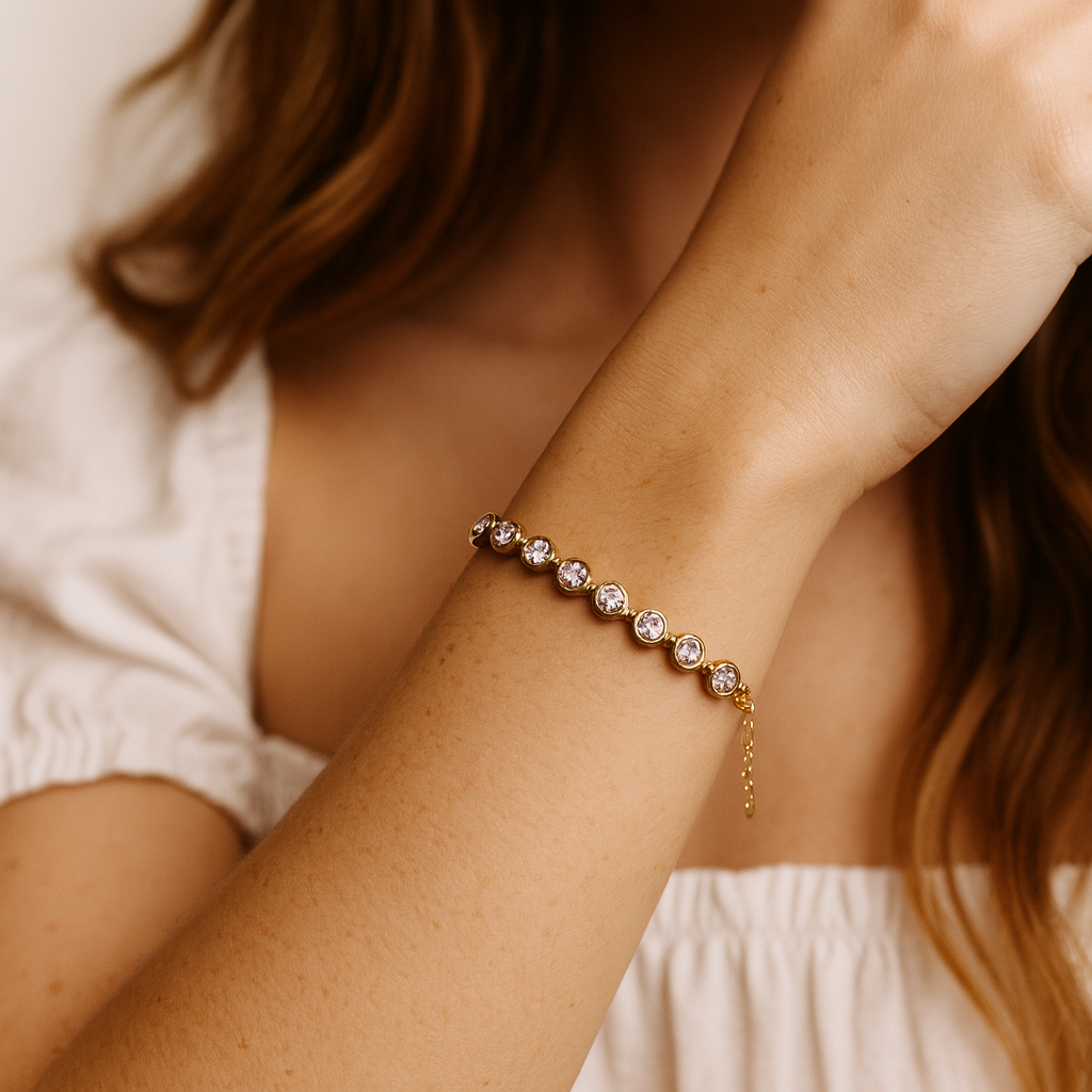 Bracciale Swaretto in Acciaio Inox con Zirconi Brillanti