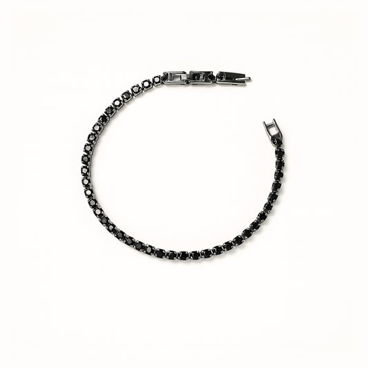 Bracciale Ténnis Noir – Eleganza Iconica in Acciaio Inox