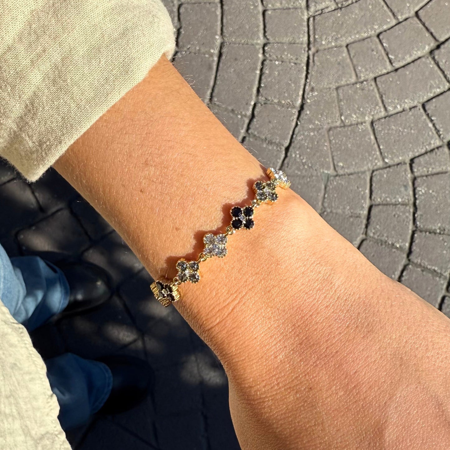 Bracciale Noir Bloom Petal in Acciaio Inox