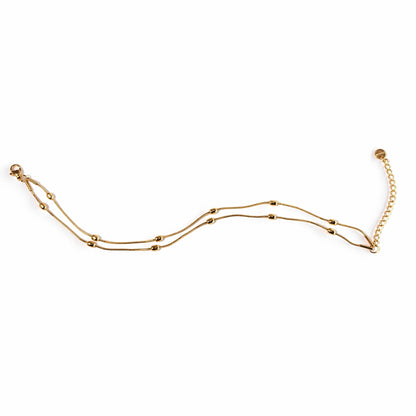 cavigliera donna minimal doppia catena acciaio