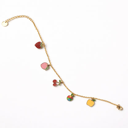 cavigliera charms frutta multicolor donna