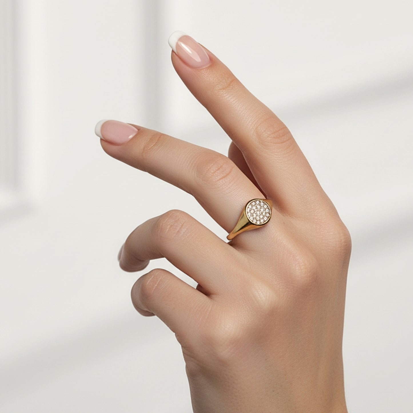 Anello Chevalier Nova Regolabile in Acciaio Inox con Pavé