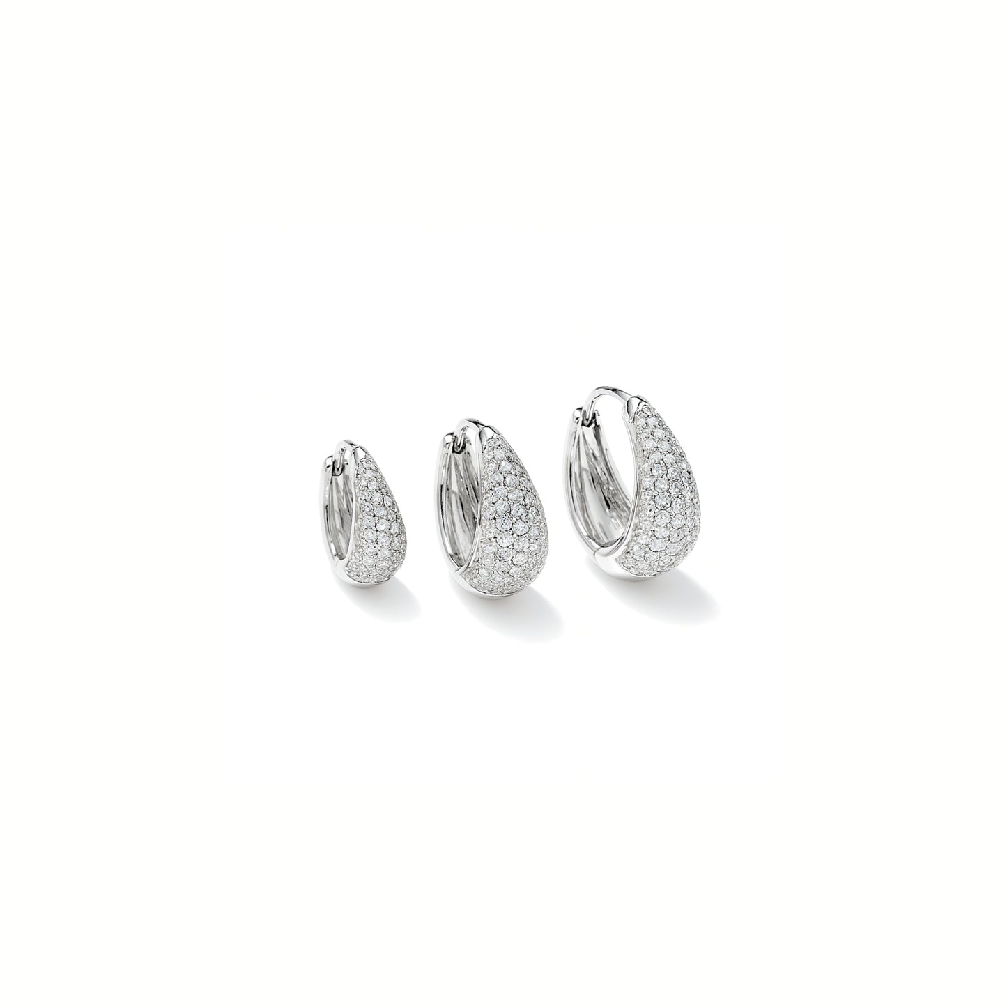 Chunky Hoops Brillio – Set di 3 Paia di Orecchini in Acciaio Inox con Strass