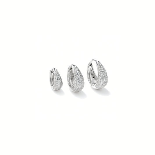 Chunky Hoops Brillio – Set di 3 Paia di Orecchini in Acciaio Inox con Strass