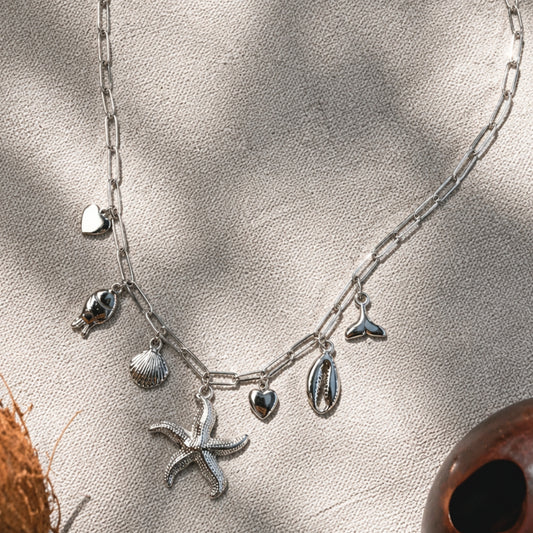 Baia Splash — Collana Charms Marini in Acciaio Inox