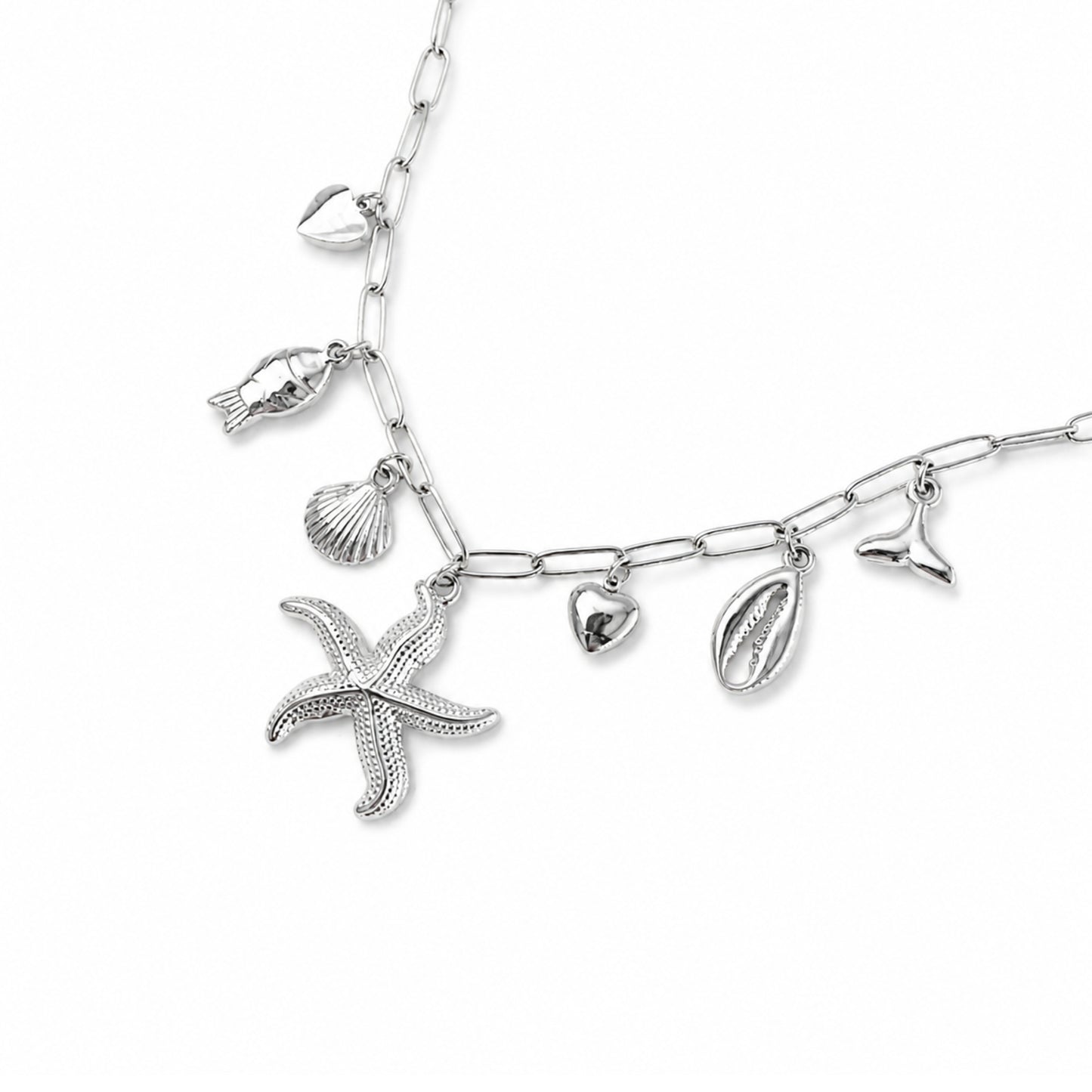 Baia Splash — Collana Charms Marini in Acciaio Inox
