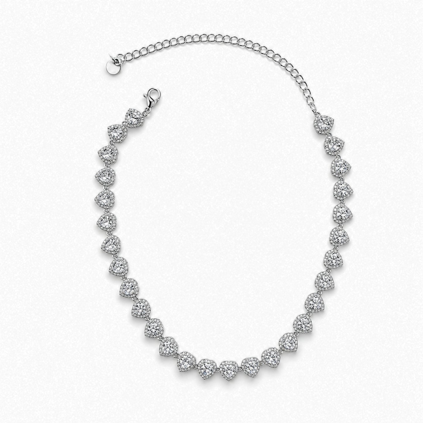 Crystal Club collana con cuori crystal in acciaio inox