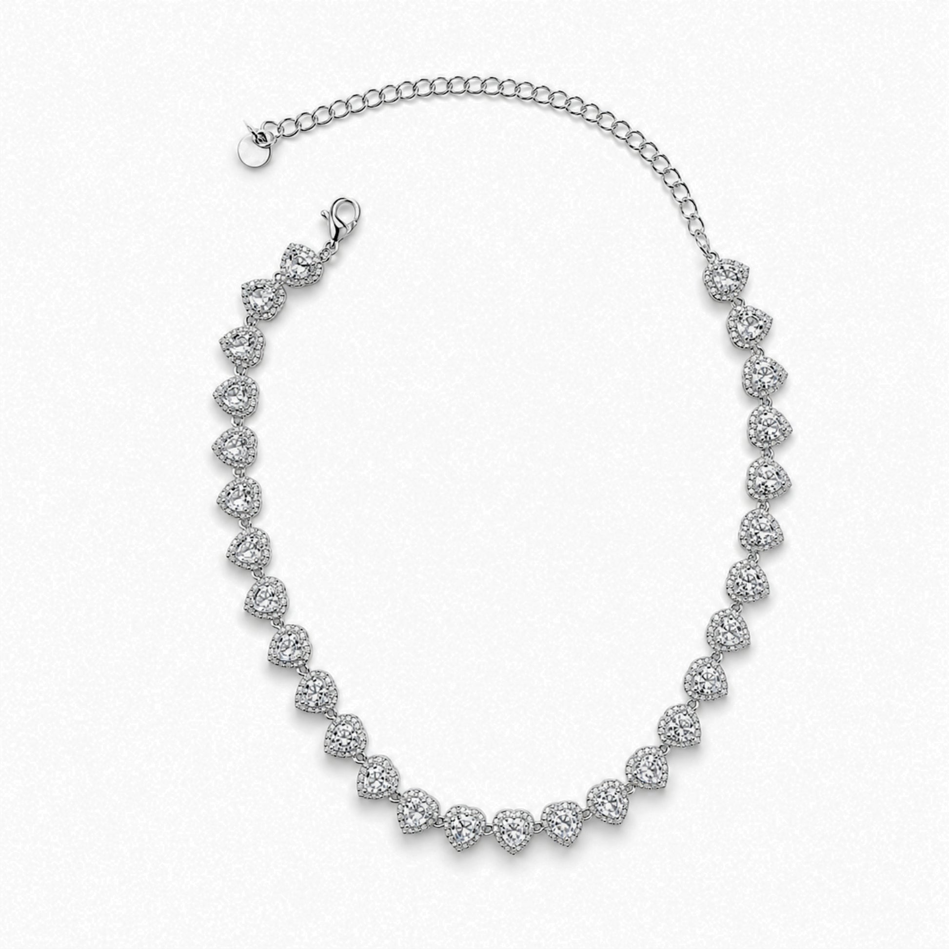 Crystal Club collana con cuori crystal in acciaio inox