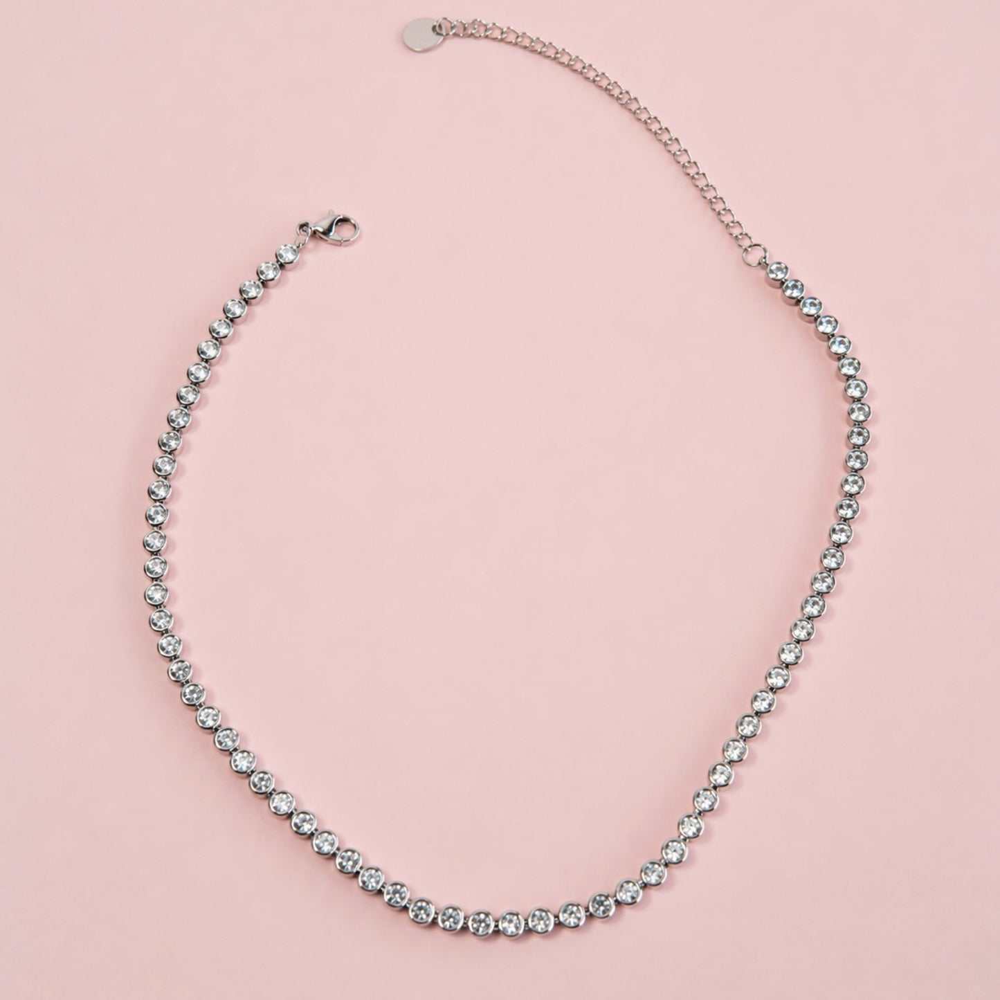 collana tennis crystal acciaio inox minimal