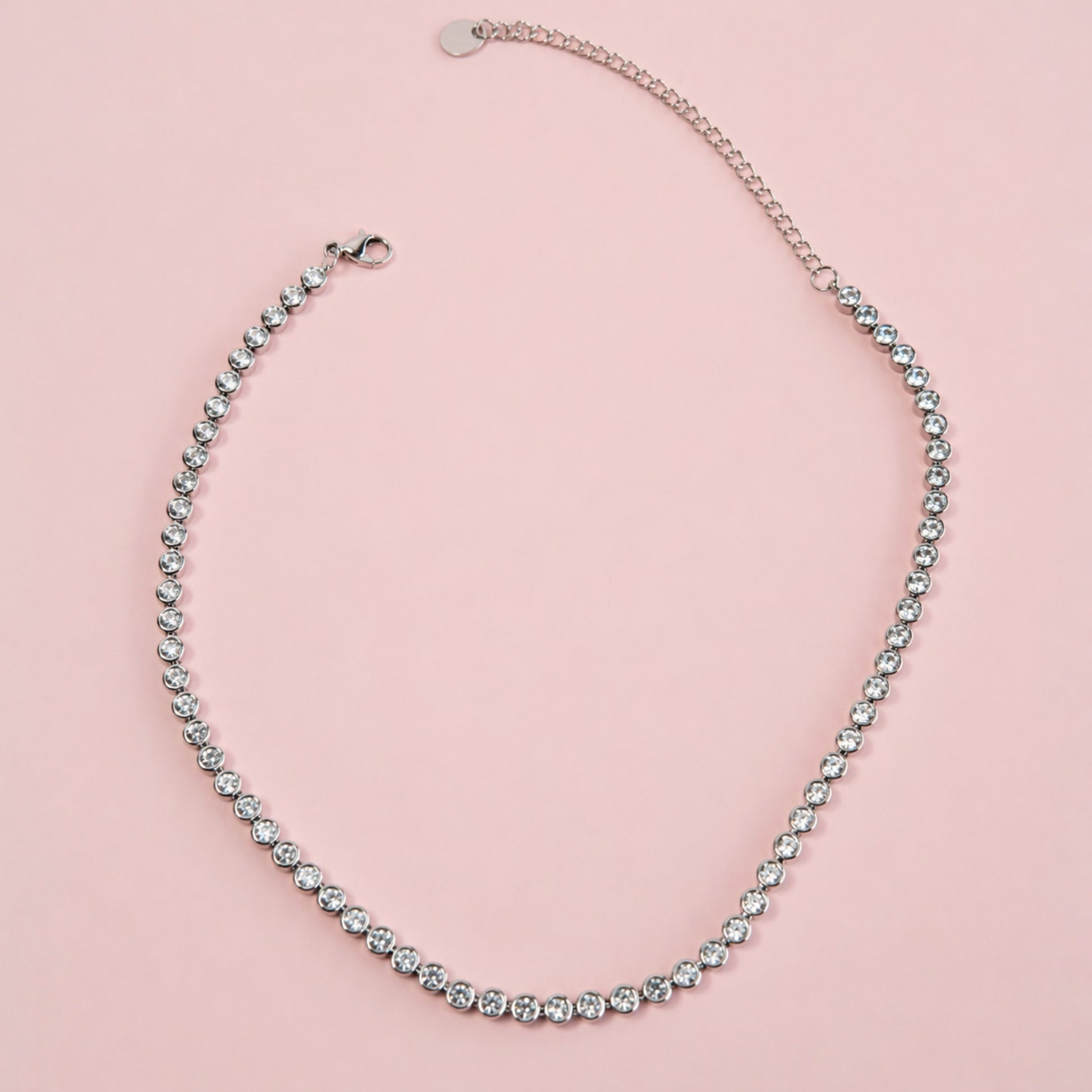 collana tennis crystal acciaio inox minimal