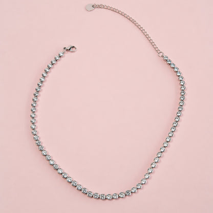 collana tennis crystal acciaio inox minimal