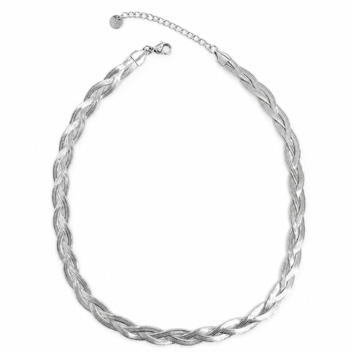 Tressia — Collana a Maglia Intrecciata in Acciaio Inox