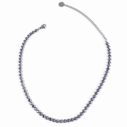 collana tennis argento zirconi viola elegante