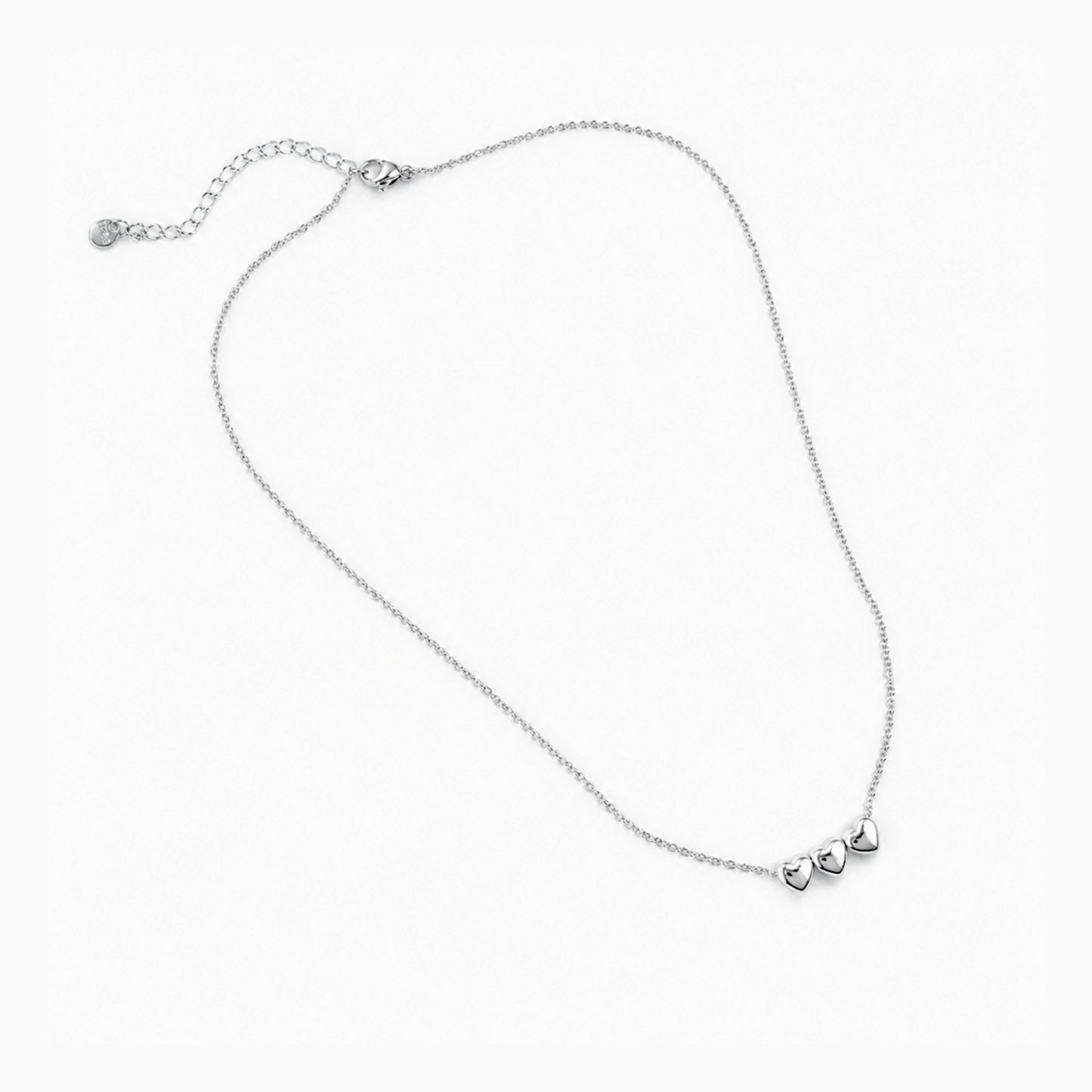 Baci Mini collana con cuori in acciaio inox argento