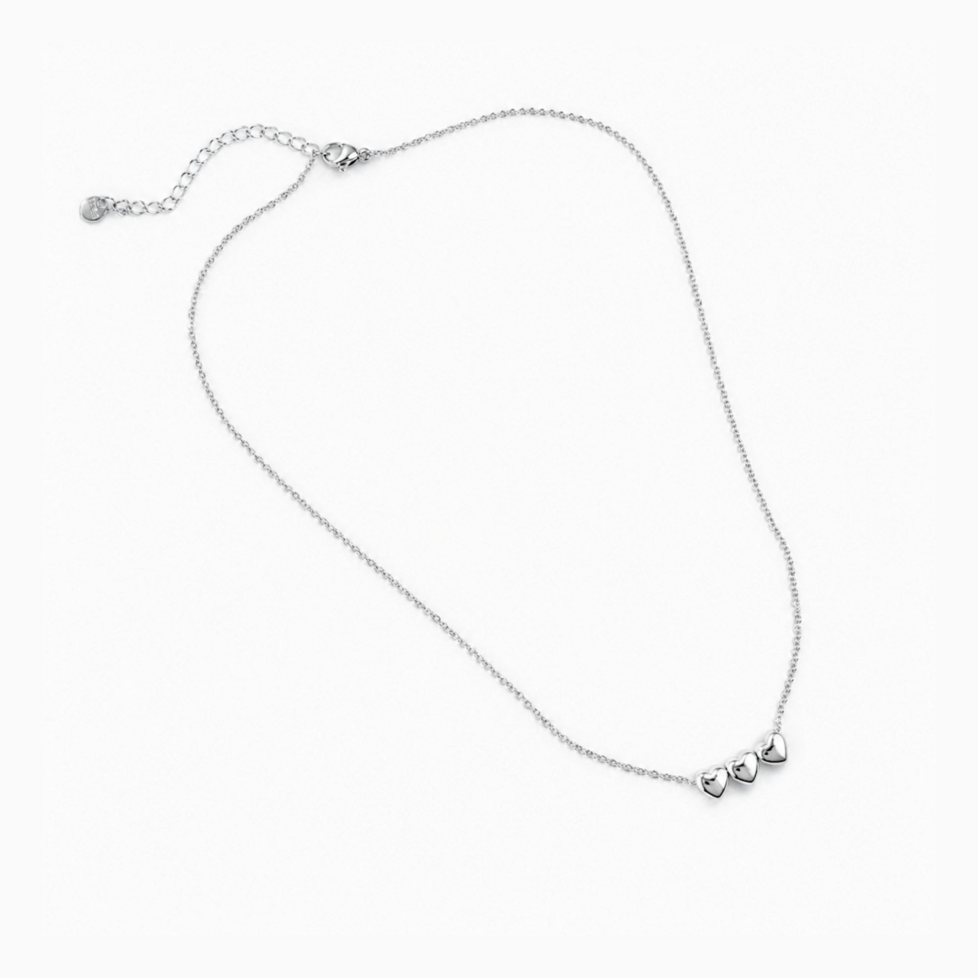 Baci Mini collana con cuori in acciaio inox argento
