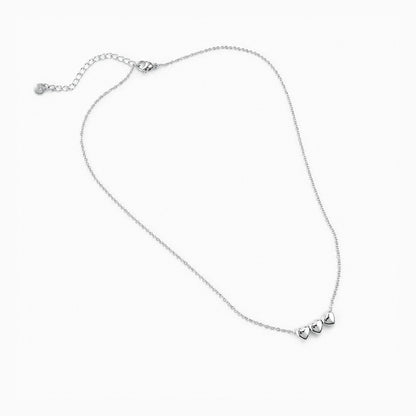 Baci Mini collana con cuori in acciaio inox argento