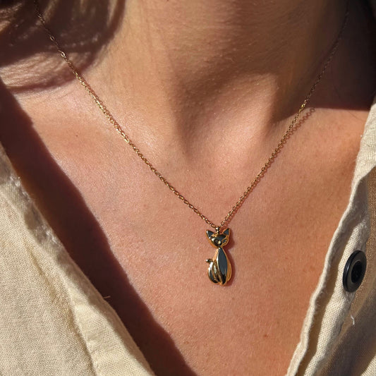 Collana Cat Mew in Acciaio Inox – Charme Felino e Chic Minimal