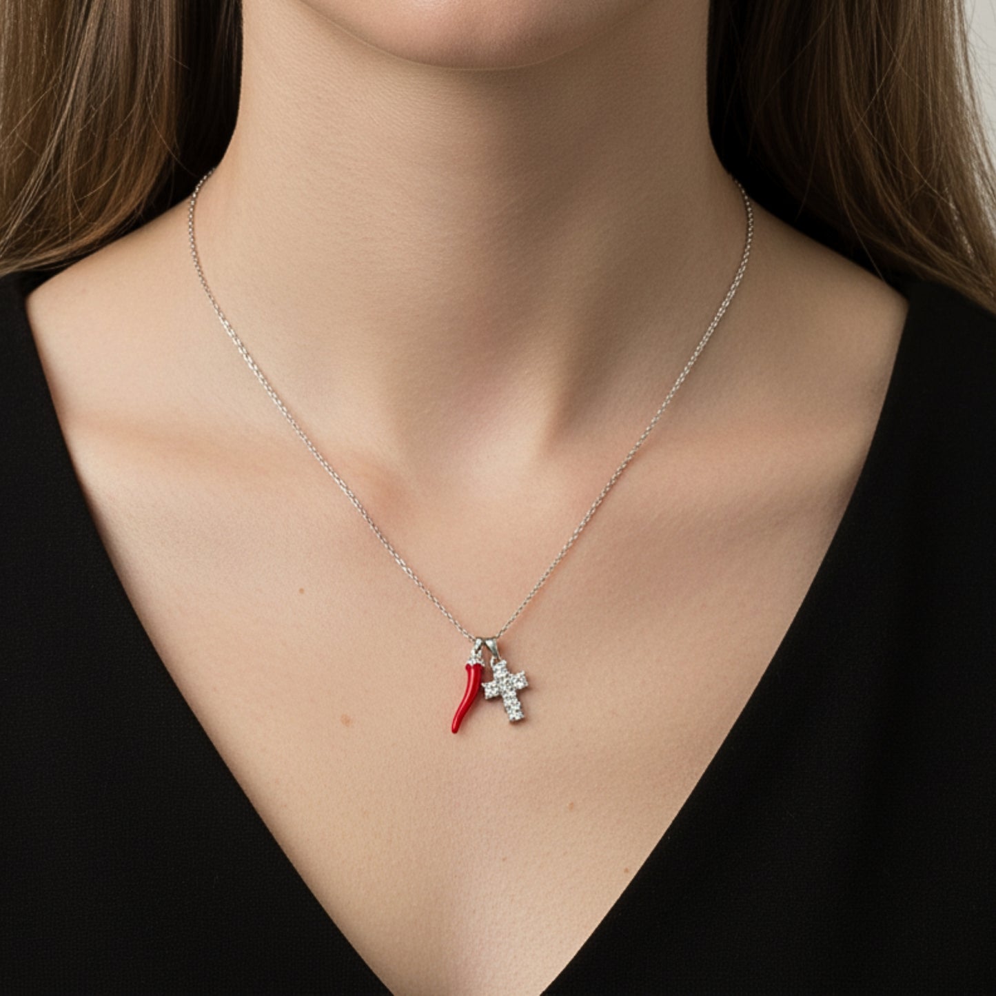 Collana in Acciaio Inox – Croce & Fuoco