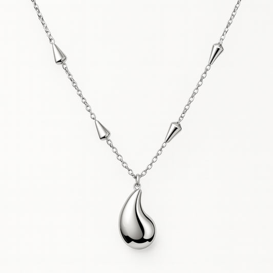 Collana Goccia Drop Bold in Acciaio Inox – Design e Look Moderno