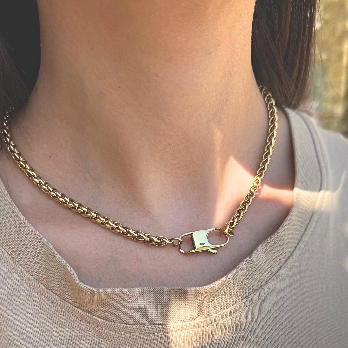 Collana Lock Me in Acciaio Inox – Catena Bold con Moschettone