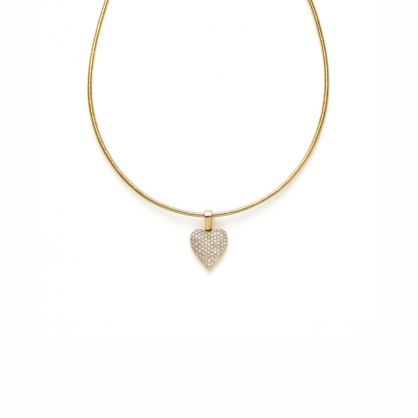 Collana Semirigida Shimmer Heart in Acciaio Inox – Cuore Luminoso