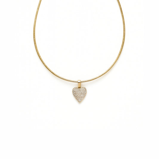 Collana Semirigida Shimmer Heart in Acciaio Inox – Cuore Luminoso