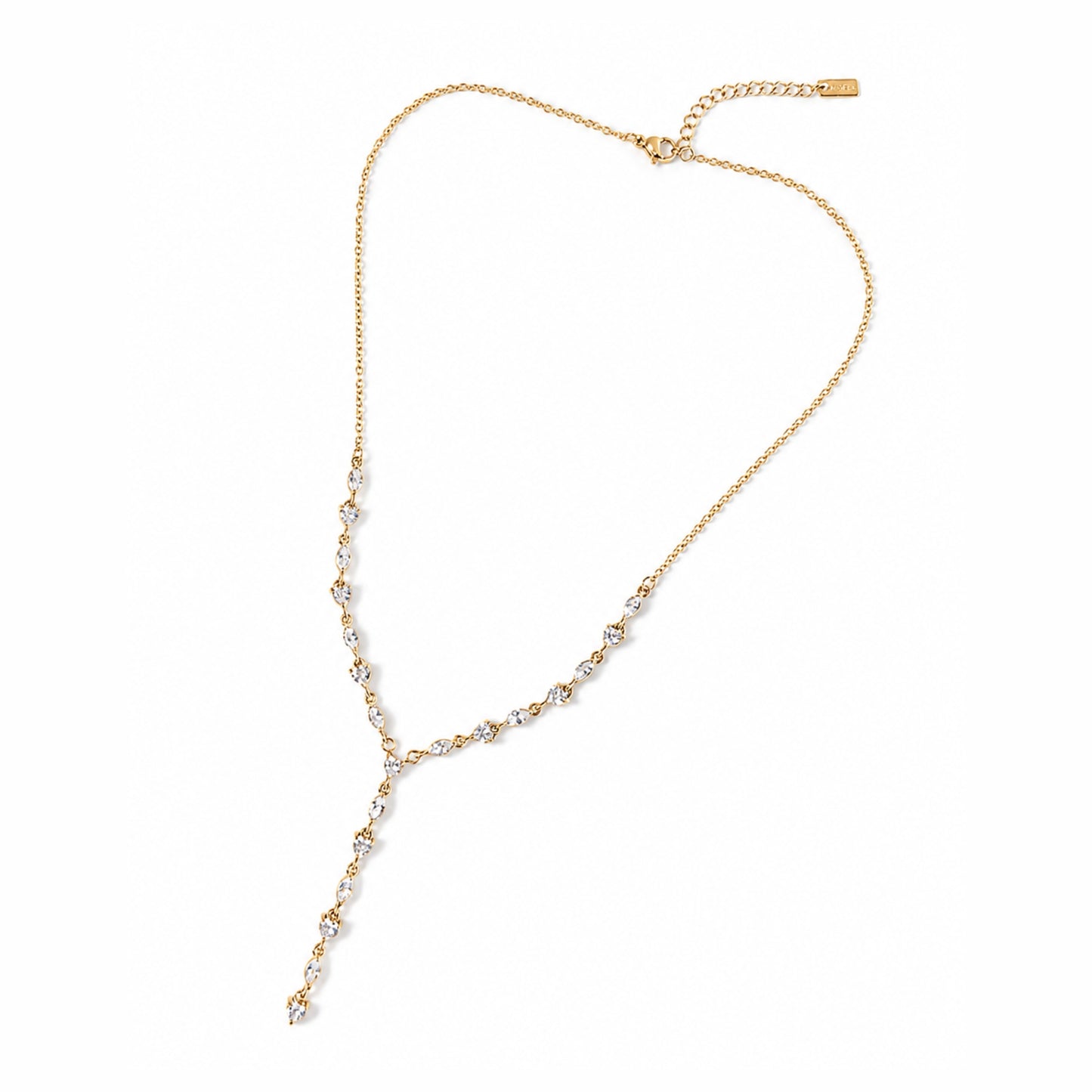 Collana in acciaio inox finitura oro per abito scollato