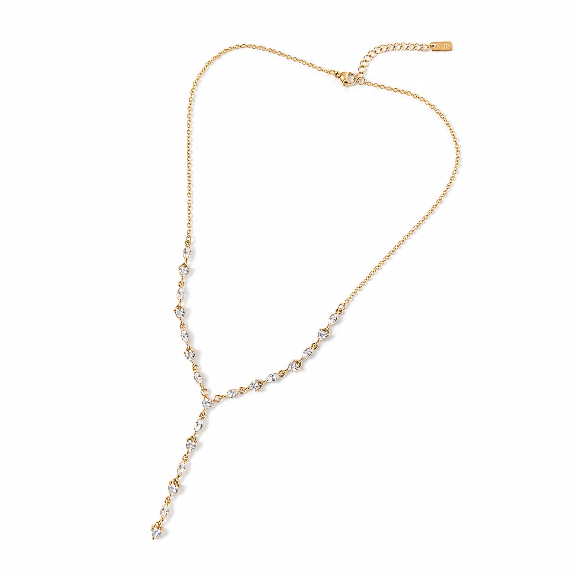 Collana in acciaio inox finitura oro per abito scollato