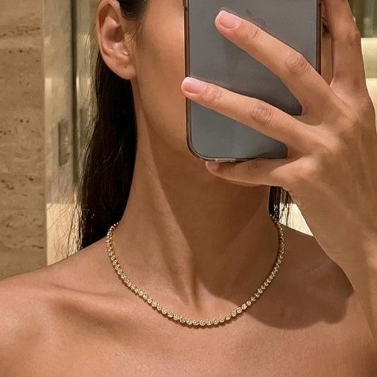 collana swarea tennis acciaio inox zirconi colorati