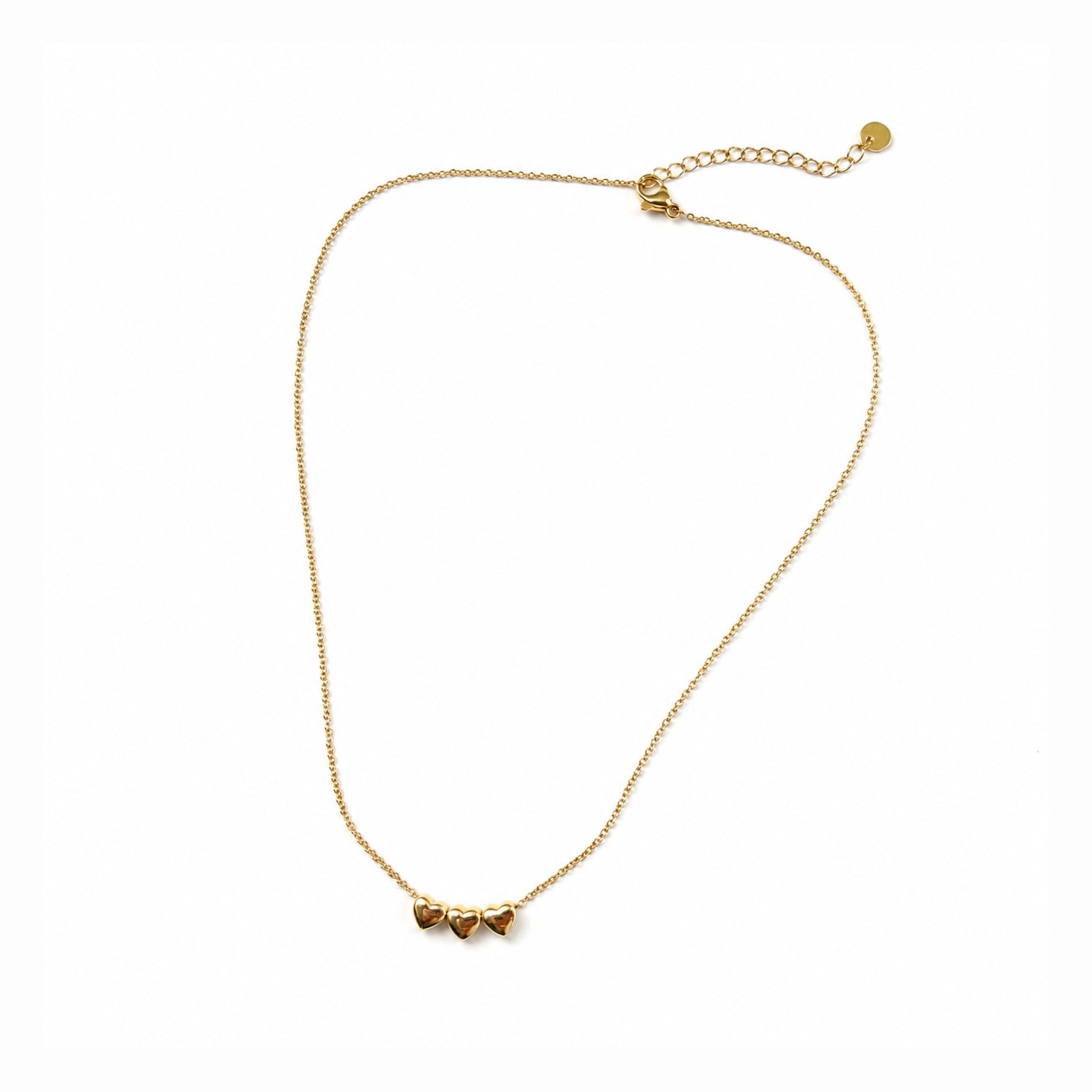 Collana cute donna con cuori mini finitura oro e argento