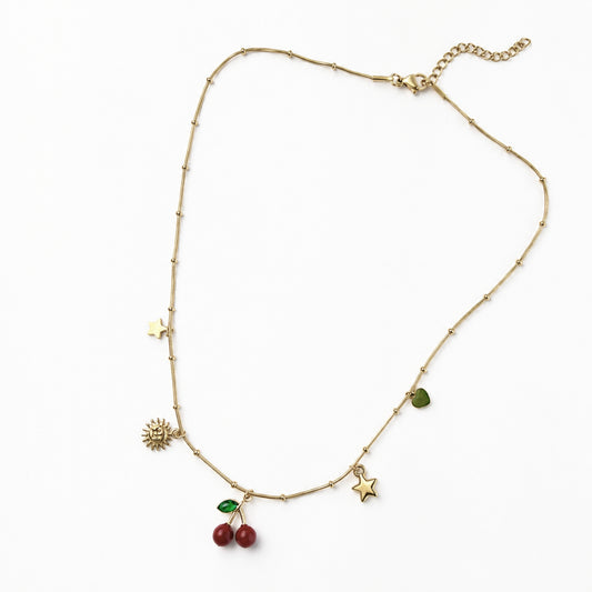 Cherry Hour — Collana Charms Minimal in Acciaio Inox