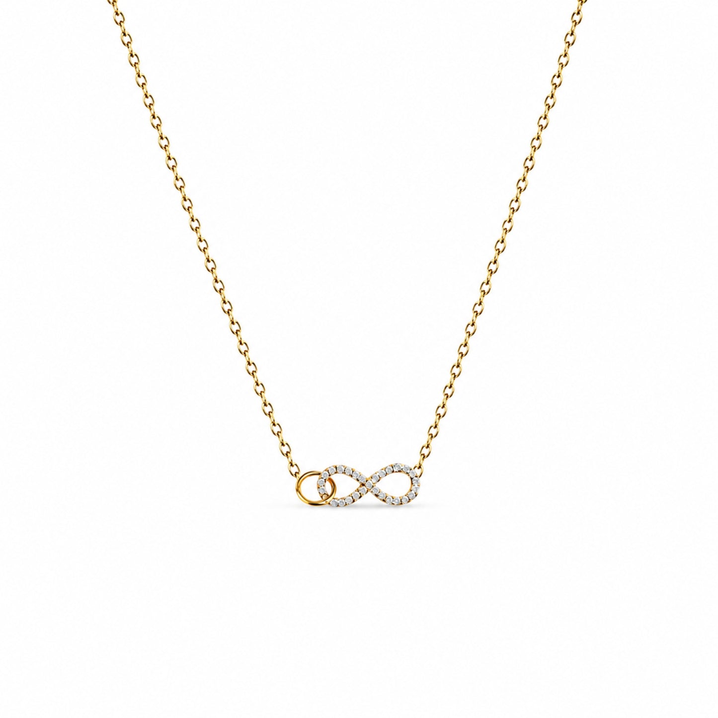 Cerchio Mio collana infinito dorata in acciaio inox