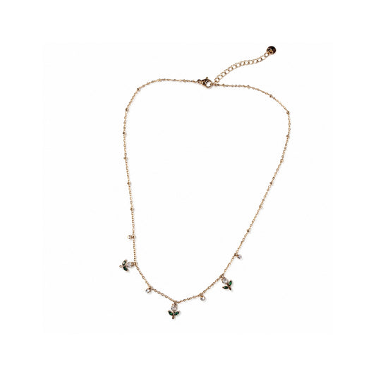 Petali Sottili — Collana con Fiori in Acciaio Inox