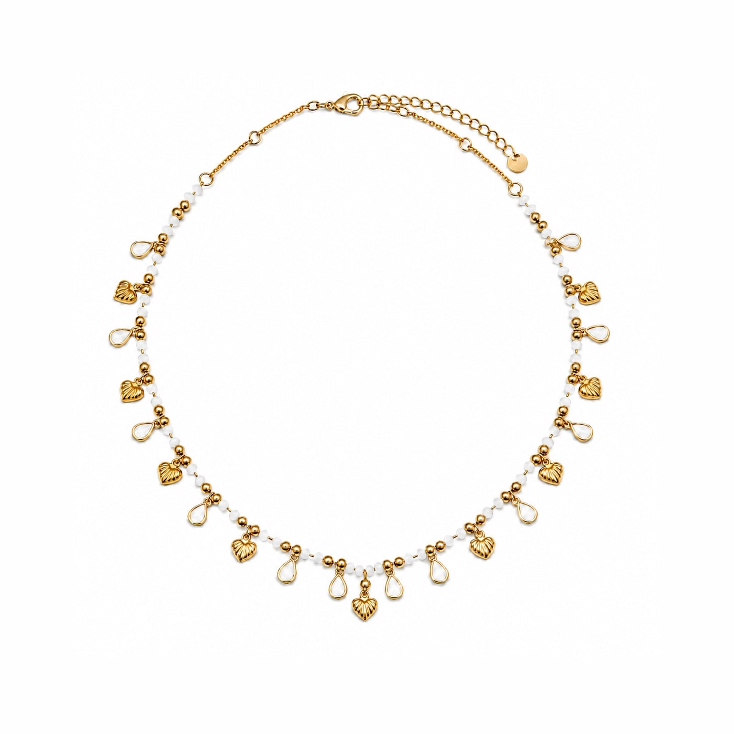 Collana charms marini con dettagli a goccia e finitura oro