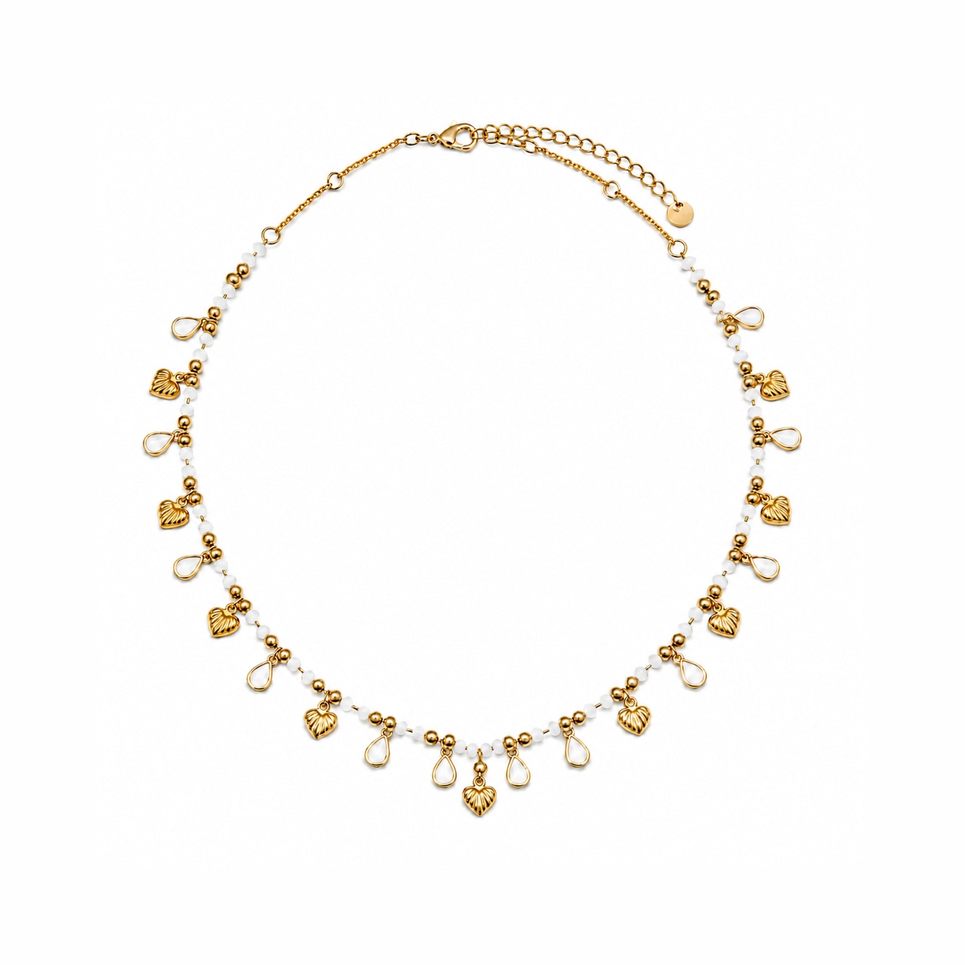 Collana charms marini con dettagli a goccia e finitura oro