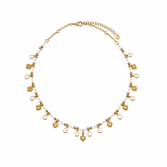 Collana charms marini con dettagli a goccia e finitura oro