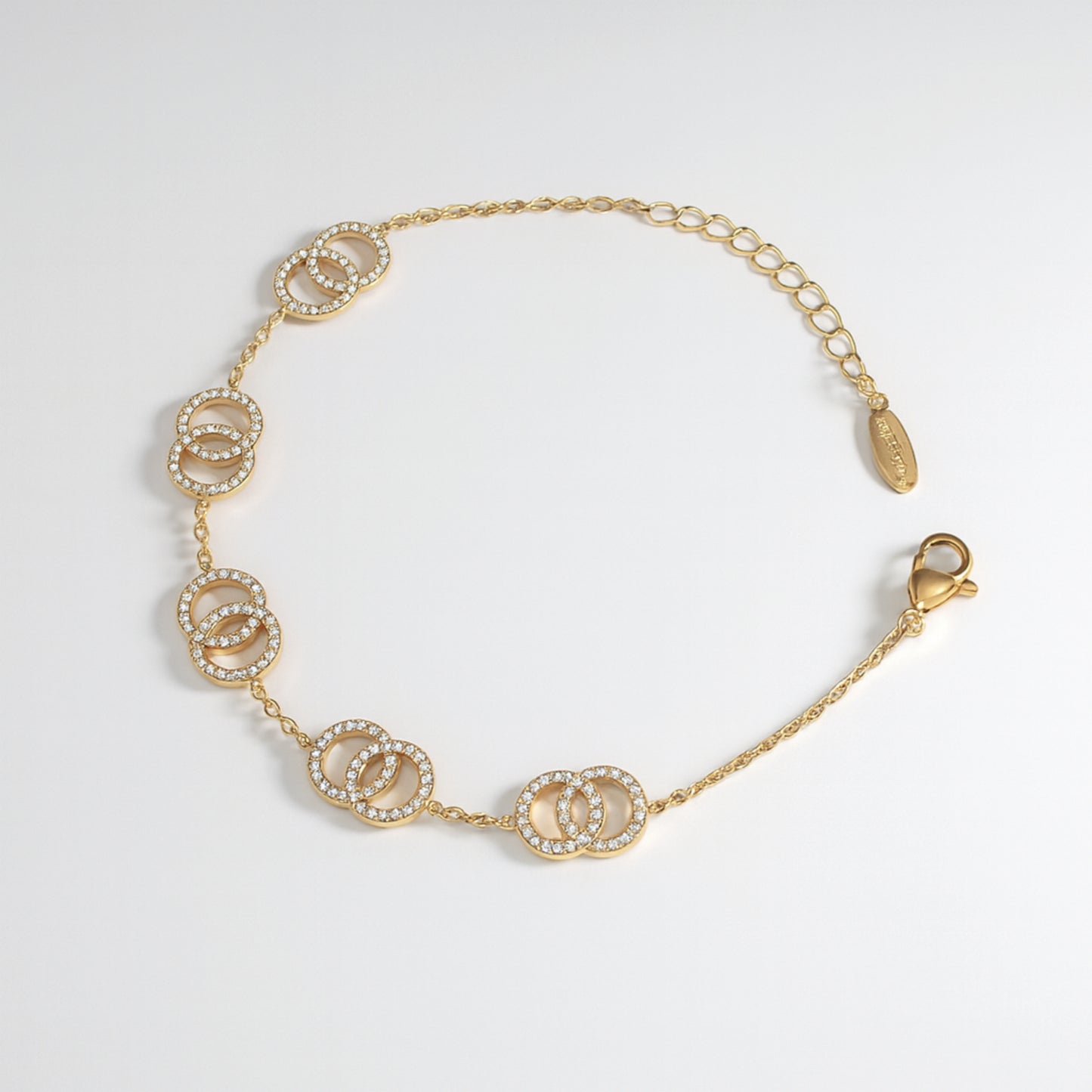 Bracciale Doppia Luce in Acciaio Inox con Zirconi