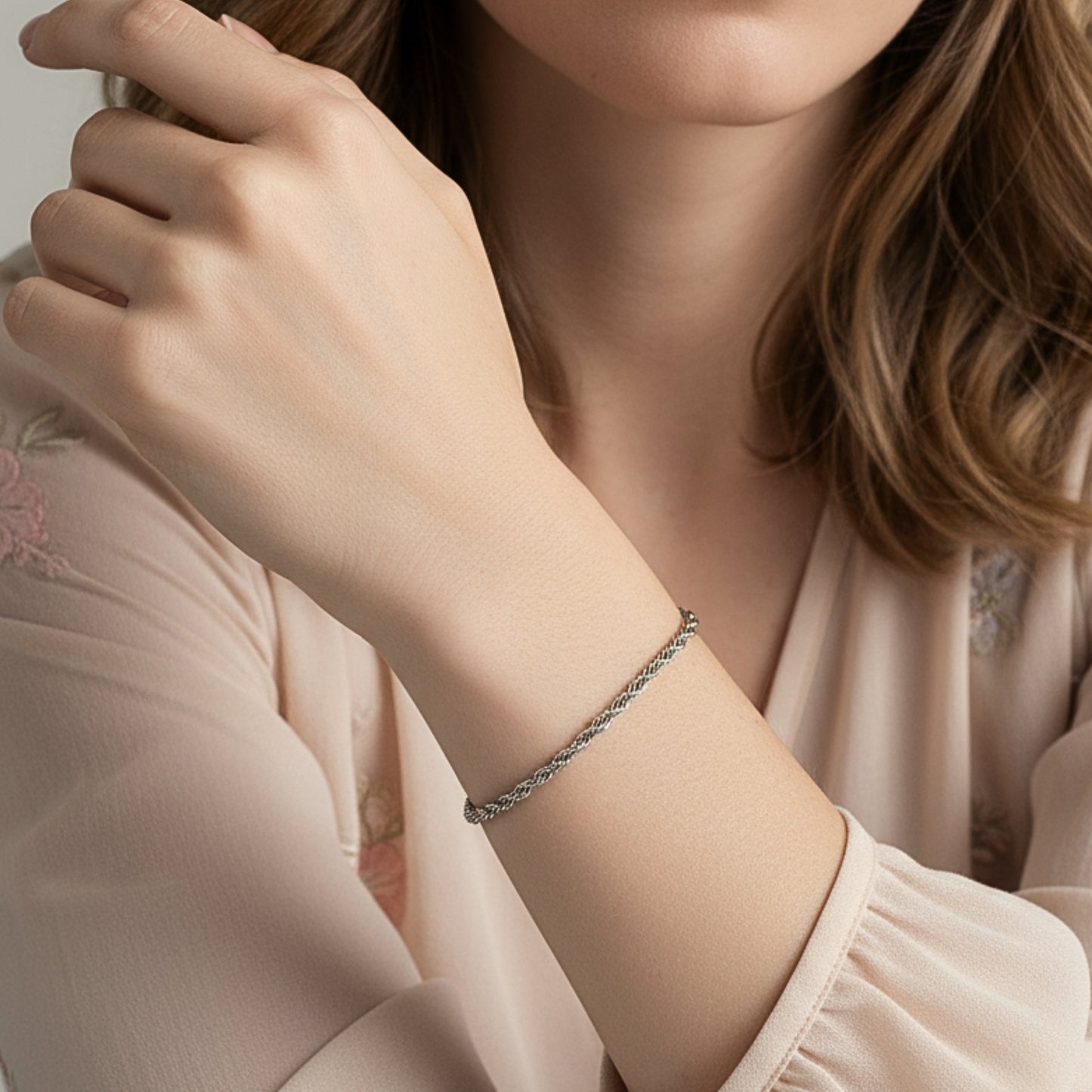 Bracciale Rope Chain Intrecciata in Acciaio Inox – 3 Misure