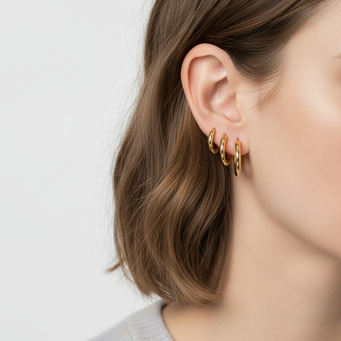 Everyday Slim Hoops Set – Acciaio Inox (3 Paia)