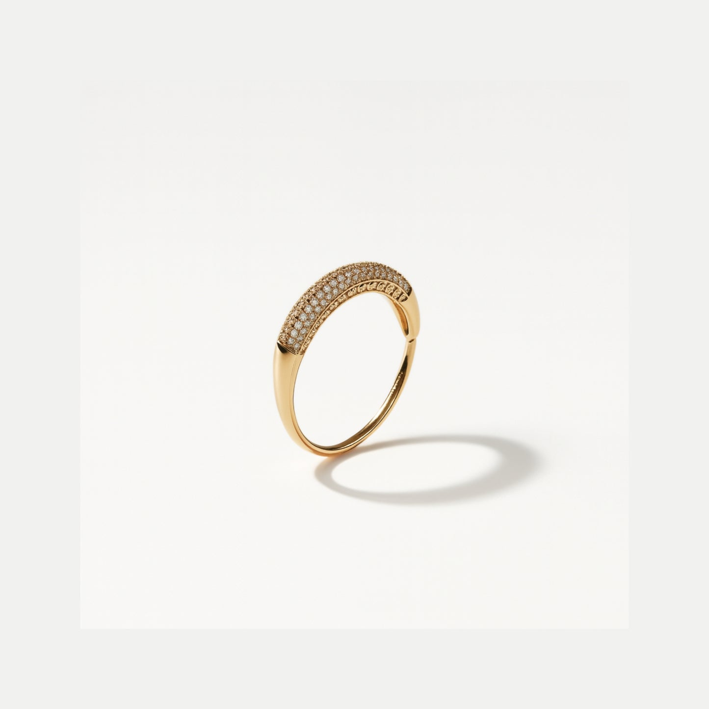 Pixel — anello regolabile in acciaio inox con pavé brillanti